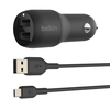 Двойное автомобильное зарядное устройство Belkin DUAL USB-A CAR CHARGER w/ 1M PVC A-mUSB, 24W, BLK, фото 1