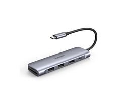 Док-станция Ugreen Docking station 6 in 1 USB-C To: HDMI - 2x USB 3.0 A - SD/TF cardreader - 100W PD Converter, фото 1