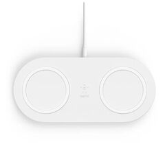 Беспроводное зарядное устройство Belkin Dual Pad Wireless Charging Qi, 2x 10W, white, фото 1