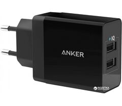 Сетевое зарядное устройство Anker PowerPort2 24W V3 Black, фото 1