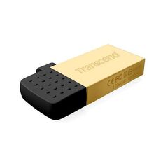 Флешка-yакопитель USB 2.0 / microUSB Transcend JetFlash OTG 380 64GB Metal Gold, фото 1