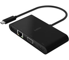 Адаптер Belkin USB-C - Ethernet/HDMI/VGA/USB-A 100W PD Black (AVC004BTBK), фото 1