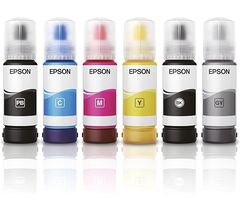 Чернила Epson 115 EcoTank 6 цветов: Pigment Black, Photo Black, Cyan Magenta, Yellow и Grey (цена за один тип товара, 1шт), фото 1