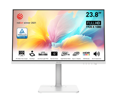 MSI — 24″ Modern MD2412PW Monitor, IPS, 1mc, 100hz, FHD (1920×1080), HDMI+TypeC, White, фото 1