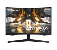 Samsung - 27&quot; LS27AG550EPXUZ Odyssey G5 Curved Gaming Monitor, IPS, 165Hz, 1mc, QHD (2560x1440), HDMI, фото 1