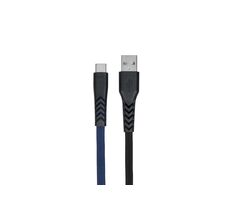 Кабель 2E USB 2.0 USB TYPE-C FLAT FABRIC (2E-CCTT-1MBL), фото 1
