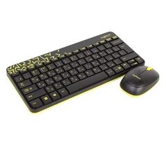 Клавиатура и мышь Logitech MK240 Nano Black-Yellow, фото 1