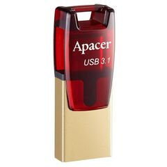 USB-флешка Apacer AH180 64GB USB 3.1/Type-C Red, фото 1