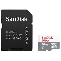 SanDisk Ultra microSDHC Class 10 UHS-I 80MB/s 16GB + SD adapter, фото 1