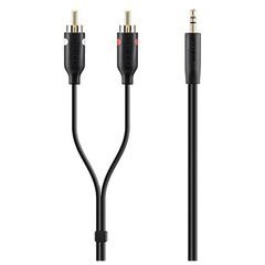 Кабель Belkin 3.5mm/2xRCA,M/M,2M,PORTABLE,BLACK,GOLD, фото 1