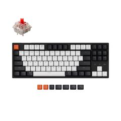 Клавиатура Keychron C1 Wired  87 Key  HotSwap Gateron  Switch  Mechanical Keyboard  White LED Red Russian Layout, фото 1