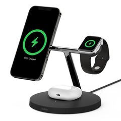 Беспроводное зарядное устройство Belkin 3in1 MagSafe iPhone Wireless Charger, black, фото 1