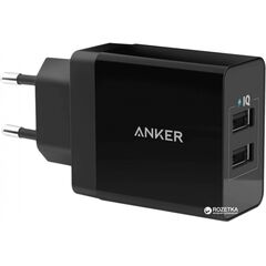 Сетевое зарядное устройство Anker PowerPort2 24W V3 Black, фото 1