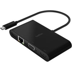 Адаптер Belkin USB-C - Ethernet/HDMI/VGA/USB-A 100W PD Black (AVC004BTBK), фото 1