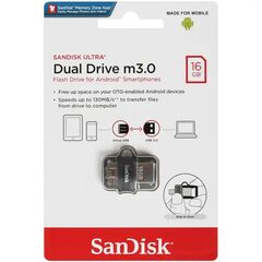 Флеш память OTG USB Flash 16 ГБ SanDisk Ultra Dual m3.0, фото 1