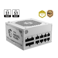 MSI MPG A850GL PCIE5 WHITE, 80 PLUS Gold, 850W Power Supply, фото 1