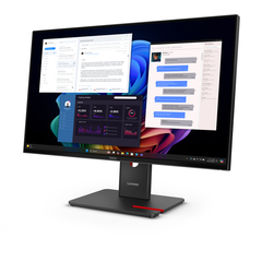 Профессиональный монитор 27" Lenovo ThinkVision T27QD-4v IPS WLED QHD (2560x1440) 2K 120Hz 4ms HDMI DisplayPort USB Type-C Webcam Audio Eclipse Black (64B8UAT1EU), фото 1