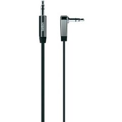 Кабель Belkin CABLE, 3.5MM AUDIO, M/M, FLAT, RT ANGLE, 3&#039;, BLACK, фото 1