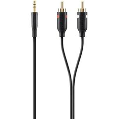 Кабель Belkin CABLE, AUDIO, 3.5mm/2xRCA, M/M, 1M, PORTABLE, BLACK, GOLD, фото 1