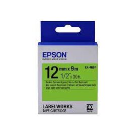 Лента Epson Tape - LK4GBF Fluor Blk/Green 12/9 лента 12mm / 9m для LW400 / LW700, фото 1