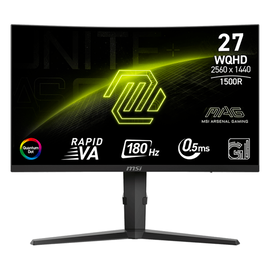 MSI — 27″ MAG 275CQRF QD E2 Curved Gaming Monitor, VA, 0,5mc, 180hz, WQHD (2560×1440), HDMI+DP+TypeC, Black, фото 1