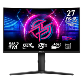 MSI — 27″ MPG 275CQRXF Curved Gaming Monitor, VA, 0,5mc, 240hz, WQHD (2560×1440), HDMI+DP+TypeC, Black, фото 1
