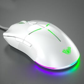 Мышь игровая проводная AULA F820 white, фото 1