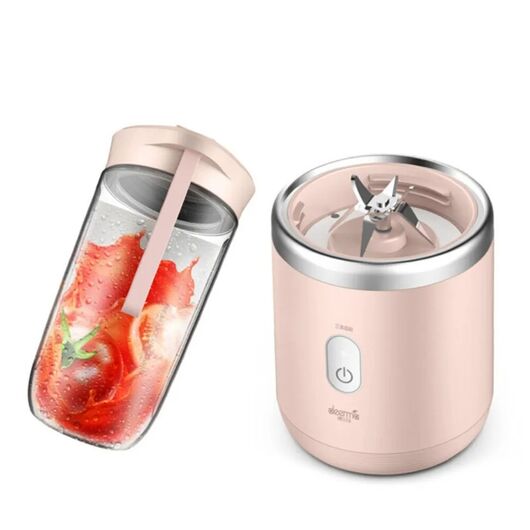 Портативный блендер Xiaomi Deerma Mini Juice Blender (DEM-NU05) Розовый, фото 2