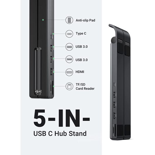 Док-станция для ноутбука UGREEN 5 в 1, 2 x USB 3.0, HDMI, SD/TF, фото 10