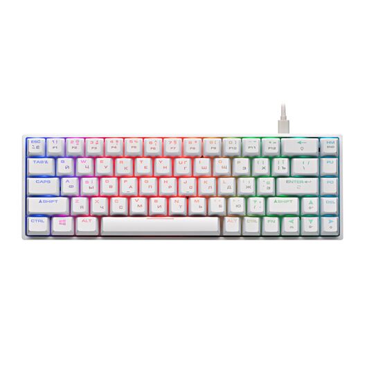 Клавиатура игровая 2E GAMING Keyboard KG380 RGB 68key Gateron Brown Switch BT/USB White Ukr, фото 1