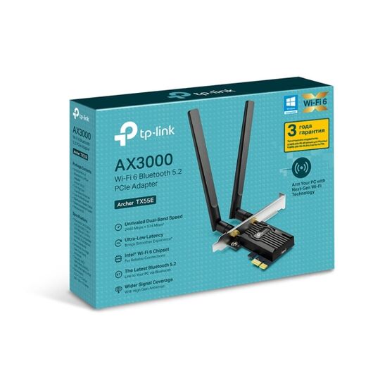 Wi-Fi 6 Bluetooth 5.2 адаптер PCI Express AX3000, фото 2