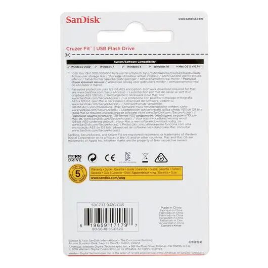 Флешка USB Flash 32 ГБ SanDisk Cruzer Fit, фото 2