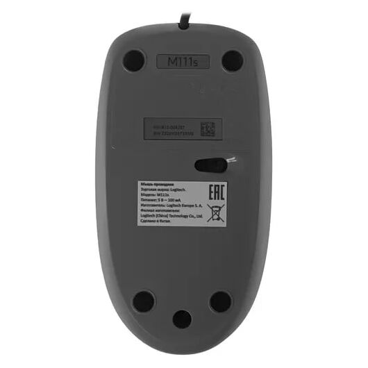 Мышь проводная Logitech Mouse M111 SILENT серый, фото 2