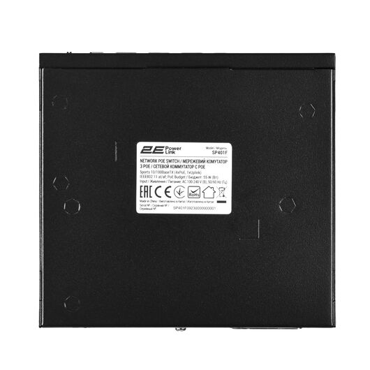 Коммутатор 2E PowerLink SP401F 4xFE PoE+, 1xFE Uplink, 55Вт, неуправляемый, фото 4