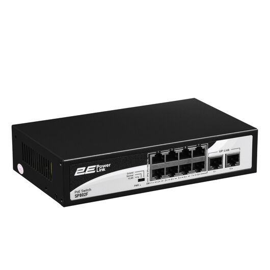 Коммутатор 2E PowerLink SP802F 8xFE PoE+, 2xFE Uplink, 96Вт, неуправляемый, фото 10