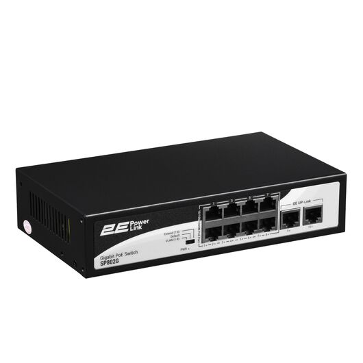 Коммутатор 2E PowerLink SP802G 8xGE PoE+, 2xGE Uplink, 120Вт, неуправляемый, фото 2