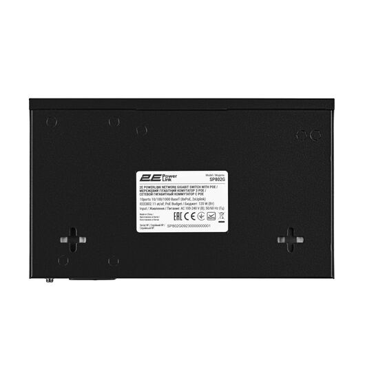 Коммутатор 2E PowerLink SP802G 8xGE PoE+, 2xGE Uplink, 120Вт, неуправляемый, фото 4