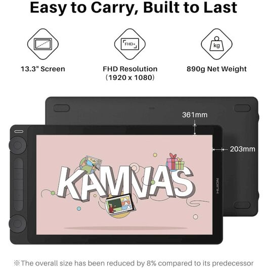 Графический планшет Huion 13,3&quot; Kamvas 13 G3, DP, USB-C, черный GS-1333, фото 2
