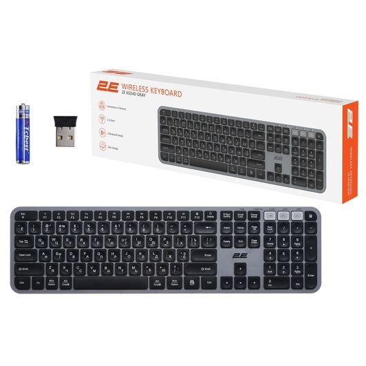 Keyboard 2E KS240 WL BT Gray, фото 8