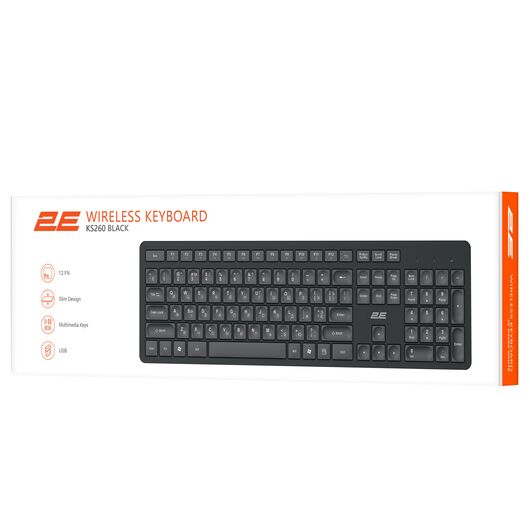 Keyboard 2E KS260 WL BT Black EN/UA/RU, фото 2