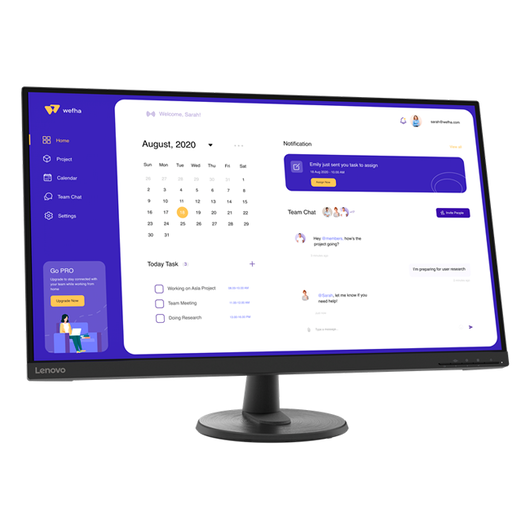 Lenovo — 32″ D32-45 Monitor, VA, 60Hz, 4mc, FHD(1920×1080), HDMI+DP, Black, фото 3