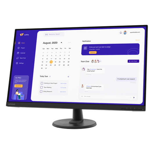 Lenovo — 32″ D32-45 Monitor, VA, 60Hz, 4mc, FHD(1920×1080), HDMI+DP, Black, фото 2