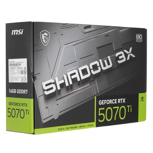 MSI - 16GB GeForce RTX5070Ti SHADOW 3X OC, фото 1 MSI - 16GB GeForce RTX5070Ti SHADOW 3X OC, фото 1