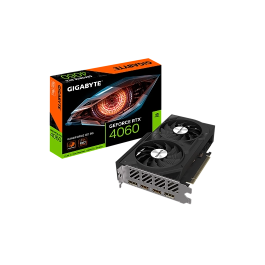 Gigabyte - 8GB GeForce RTX4060 WINDFORCE OC GV-N4060WF2OC-8GD, фото 1