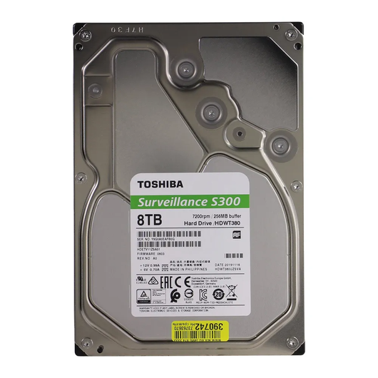 HDD 8TB Toshiba Surveillance S300 HDWT380UZSVA 7200Rpm 256MB buffer Original oem, фото 9