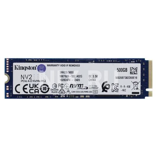 SSD M2 Kingston 500GB NVMe (чтение/запись 3500/2100 МБ/с SNV2S/500G), фото 1