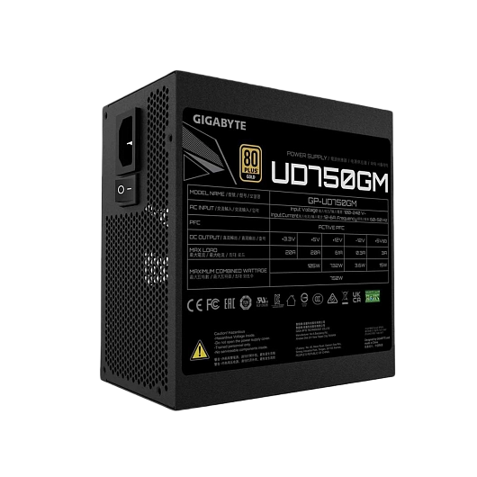 Блок питание Gigabyte UD750GM PG5 750W, 120mm, 80 Plus Gold,  Modular ATX Power Supply, фото 2