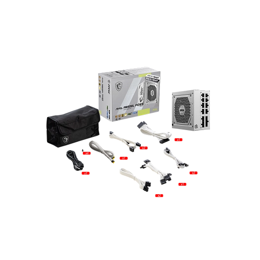 MSI MPG A850GL PCIE5 WHITE, 80 PLUS Gold, 850W Power Supply, фото 4