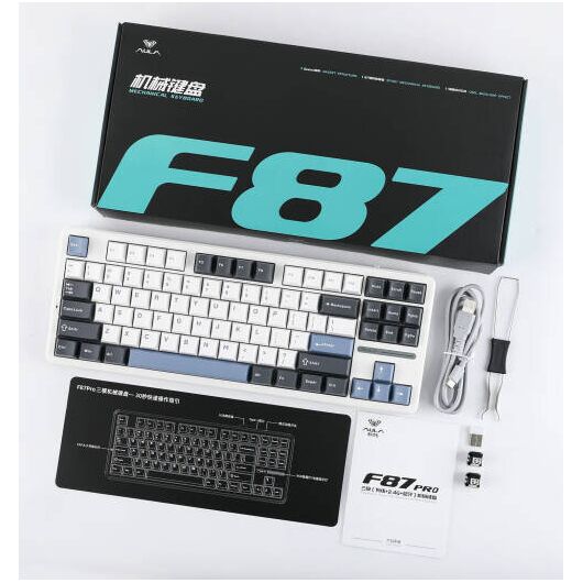 Клавиатура механическа беспроводная AULA F87 PRO (Gasket три вида подключения), фото 4
