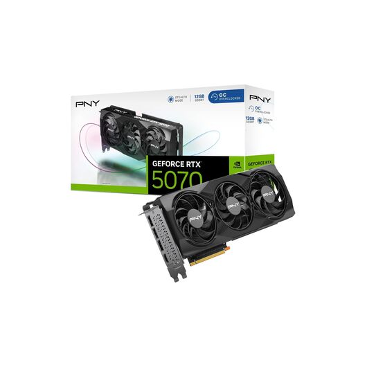 Видеокарта PNY GeForce RTX 5070 XLR8 Gaming EPIC-X RGB / Verto Triple Fan 12GB GDDR7 (VCG507012TFXPB1), фото 1